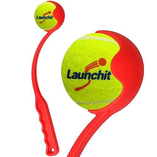 Dog Ball Thrower Launcher, Tennis Ball Launcher, for Small Large Dogs Compact Design 13.8" Stick with Medium 2.5" Red - color: RED