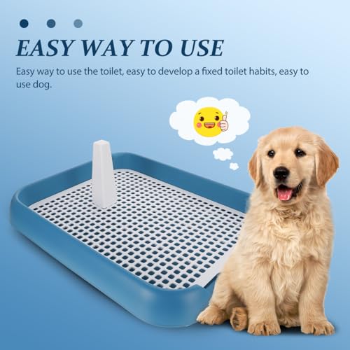 ULTECHNOVO 17.7" Mesh Dog Toilet Indoor Puppy Potty Tray Anti-Slip Pet Pee Pad Holder - color: Blue