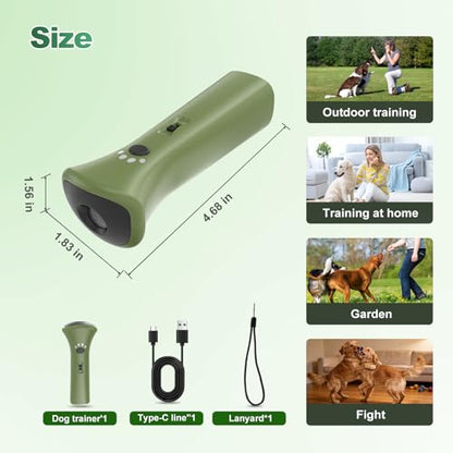 Dog Bark Deterrent Devices,Ultrasonic Anti Barking Device for Dogs, Portable Dog Training Device,Stopping Own or Neighbor's Dog Barking,Safe & Effective for Indoor & Outdoor Use(Green)