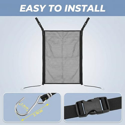 Dog Car Net Barrier for Back Seat, Pet Mesh Divider Gate Between Seats, SUV Truck Backseat Safety Barrier for Dogs Travel