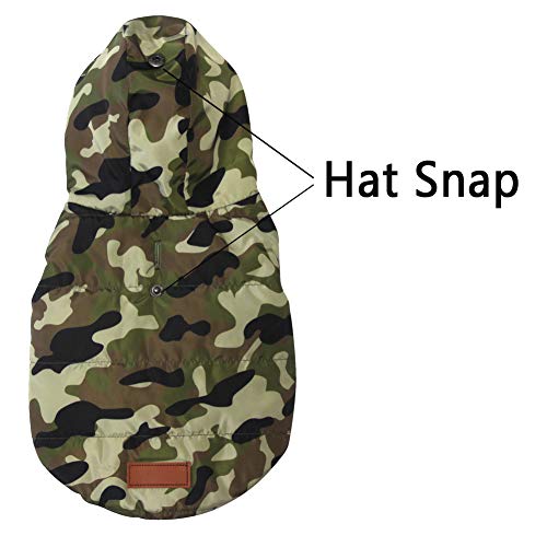 Vecomfy Fleece Lining Extra Warm Dog Hoodie in Winter,Small Dog Jacket Puppy Coats with Hooded,Green Camo XS - color: Green Camo, size: X-Small (Pack of 1)