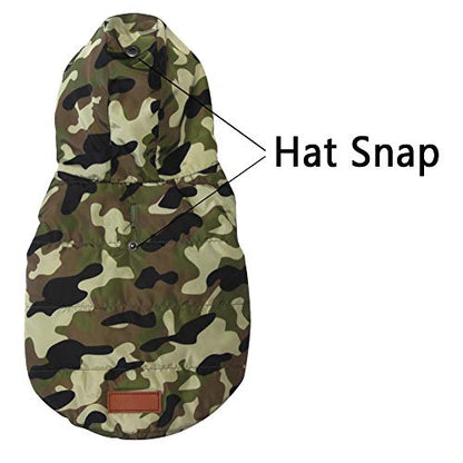 Vecomfy Fleece Lining Extra Warm Dog Hoodie in Winter,Small Dog Jacket Puppy Coats with Hooded,Green Camo XS - color: Green Camo, size: X-Small (Pack of 1)