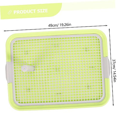 Kisangel Dog Pee Pads Mesh Pet Toilet Plastic Puppy Potty Tray Slide Dog Potty Pet Cage - color: Light Green