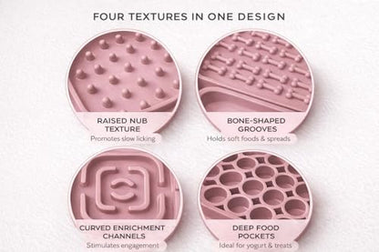 Hearth & Paw Silicone Lick Mat for Dogs, Blush Pink | Slow Feeder & Enrichment Mat, Food-Grade 100% BPA-Free Silicone, Mental Stimulation, Better Digestion, Anxiety Relief - color: Blush Pink