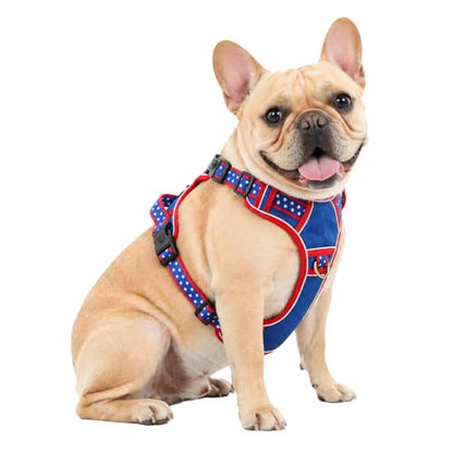 Medium Dog Harness, No Pull Pet Vest with Neck Buckle for Easy On Off, Breathable Walking Harness for French Bulldog, Corgi, Beagle, Padded with Sturdy Handle, 2 Tactical Leash Clips (M Size) - size: Medium