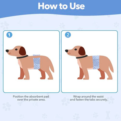 Male Dog Diaper Disposable Wraps for Waist 24–29.5 in,22 Count Leakproof, Super Absorbent, Adjustable Fit, Wetness Indicator, XL - size: Male 22ct Waist 24~29.5in(XL)