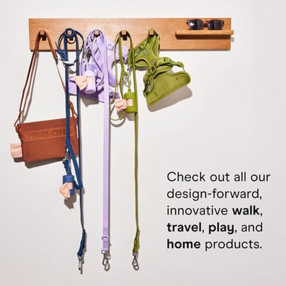 Wild One Dog Poop Bag Holder and Dispenser with Leash Attachment, Leak Proof, Easy Twist Top for Refills, Includes 1 Roll Bags, Lilac - color: Lilac, size: Dispenser + 10 Bags