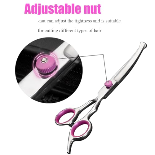 Dog Grooming Scissors,Pet Hair Scissors with Safety Round Tips Heavy Duty Titanium Stainless Steel Professional Dogs Cats Pets Grooming Shears (Straight scissors) - style: Straight scissors