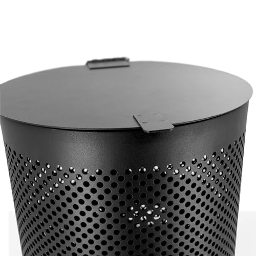 ZERO WASTE USA - Round Outdoor 10 Gallon Capacity Waste Can - 100% Rust-Free, Powder-Coated, Commercial Grade Aluminum to Withstand Weather. 10-Year Warranty (Matte Black) - color: Black