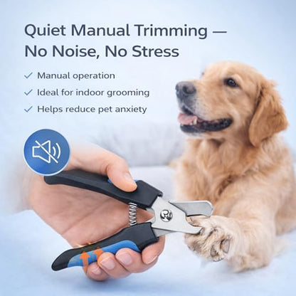 Dog & Cat Nail Clippers & Trimmers - Extra Sharp Dog Clippers with Stainless Steel Blades & Safety Guard to Avoid Overcutting - Ergonomic Cat Nail Clippers with Non-Slip Grip & Lock Feature - color: Blue