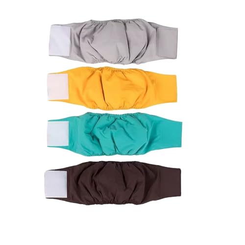 4 Pack Washable Male Dog Diapers Reusable Belly Bands - Quick-Absorbing, Leakproof, Outdoor Training & Senior Dogs | Fits Small, Medium, Large Breeds(M) - size: M(16.54-19.69”)