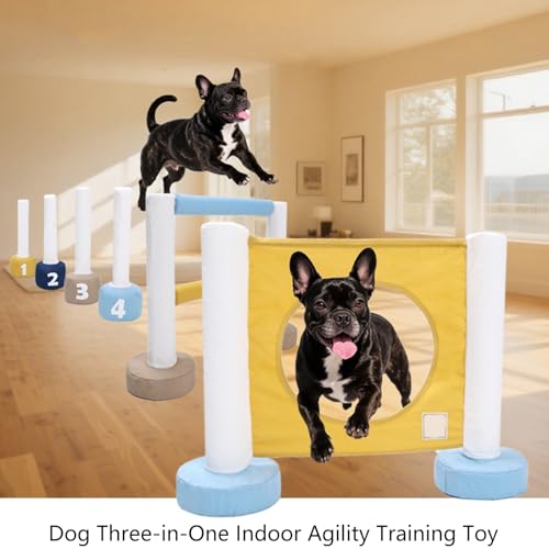 Dog Agility Equipment Set with Obstacles Hurdles Poles Accessories for Backyard or Outdoor Indoor Use