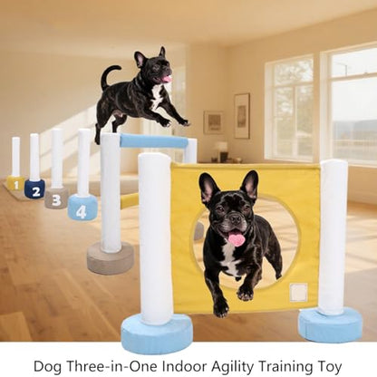 Dog Agility Equipment Set with Obstacles Hurdles Poles Accessories for Backyard or Outdoor Indoor Use