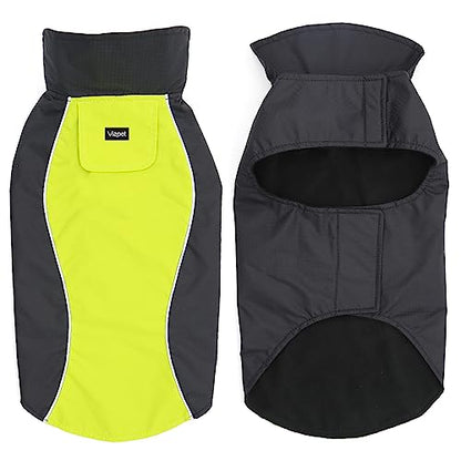 Vizpet Dog Raincoat Waterproof Coats,Dog Jacket High Visibility Warm Vest Dog Clothes for Small Medium Large Dogs(Green-XXL) - size: Green-XXL