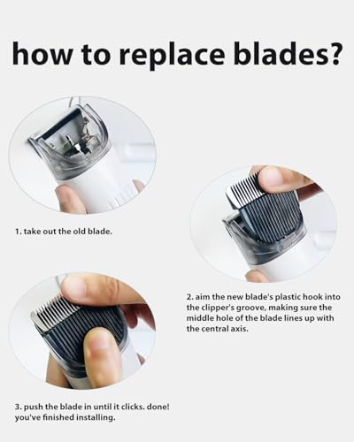 Replacement Blades 2 Pack for ONEISALL Dog Hair Vacuum and Dog Grooming Kit, Low Noise Pet Clipper Replacement Blade for ONEISALL Replacement Blade, Cleaning Brush