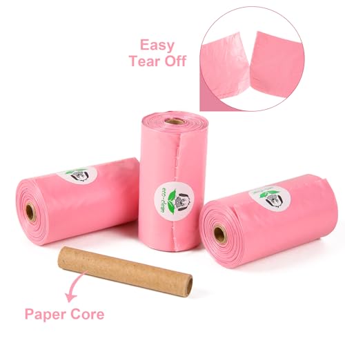 ECO-CLEAN 360 Count Dog Poop Bags with Dispenser, Leak-Proof, Cherry Blossom scented - color: Pink-Scented