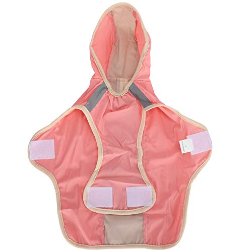 Dog Raincoat Breathable Reflective Stripe Lightweight Hooded Pet Rain Jacket for Small Medium Large Dogs Polyester Durable Outdoor Walking (S) - size: S