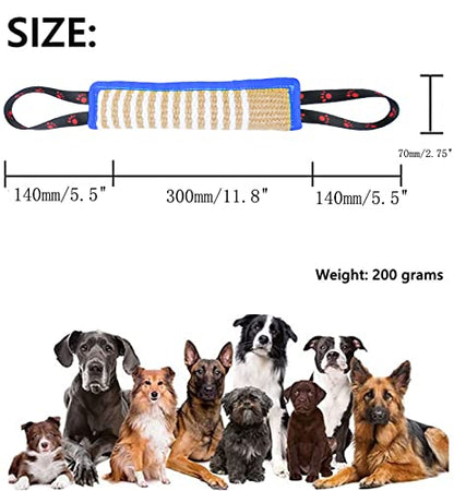 Clysoru Dog Tug Toy Tough Jute Bite Pillow Lasting Training Equipment Puppy to Large Dogs Interactive for Large and Small - color: footprint Blue