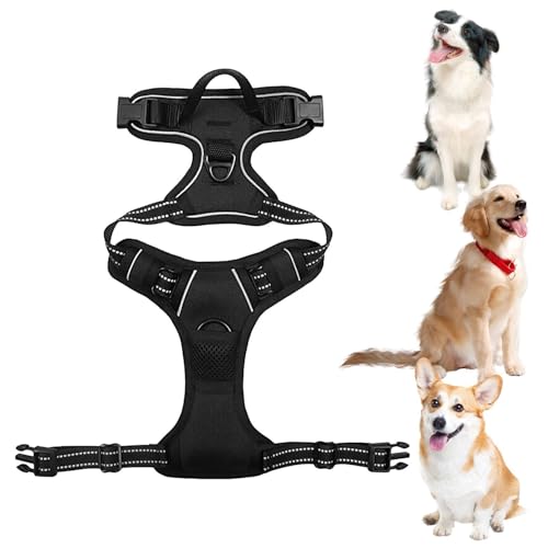 Escape Proof Dog Harness - No-Pull Pet Harness | Adjustable Soft Padded Dog Vest No-Choke Pet, Easy Control Heavy Duty Reflective for Small Medium Dogs