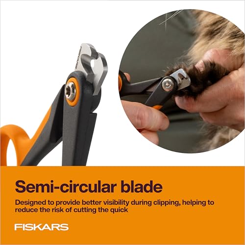 Fiskars Pet Small Pet Nail Clippers, Cat and Dog Nail Trimmers for Grooming, Pet Supplies with Precision Stainless Steel Blades & SoftGrip Handle, 4.25”, Orange/Black - size: Small