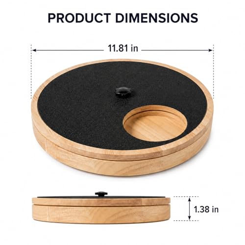 Dog Nail Scratch Board with Treat Drawer,Round Solid Wood Dog Scratch Pad, Stress-Free Nail File Board Alternative to Clippers & Grinders for Small Medium Large Dogs - size: Round