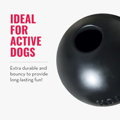 KONG Extreme Ball with Hole - Fetch Toy - Durable Dog Toy for Training, Interactive Playtime & More - Natural Extreme Rubber Ball - Black - for Large Dogs - size: Large