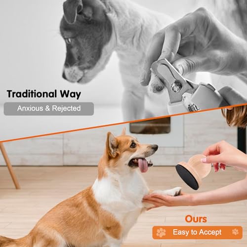 Dog Nail File Dog Scratch Board for Nails Wooden Handicraft Cat Dog Nail Scratch Pad with 4 Pcs Replaceable Sandpaper Dog Trainning Accessories Stress Free Nail Filing for Dogs(Wood) - color: Wood