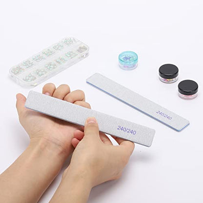25 Count 240/240 Grit Nail Files for Natural Nails, Double Sided Emery Boards Fine Grit Nail File Manicure Tools - size: 240/240 Grit(25 Count)