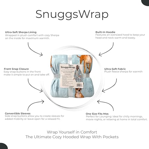 E&S Pets Sherpa Wearable Blanket Hoodie for Women – Soft Fleece Snuggs Wrap – 32 Dog & Cat Breeds – Warm Pet Lover Gifts - color: Chihuahua Tan