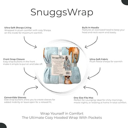 E&S Pets Sherpa Wearable Blanket Hoodie for Women – Soft Fleece Snuggs Wrap – 32 Dog & Cat Breeds – Warm Pet Lover Gifts - color: Chihuahua Tan
