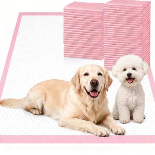 Gimars XL 6-Layer Ultra Absorbent 1200ml 48-Hour Leak-Proof Dog Pee Pads, Quick Dry Extra Large Puppy Pads for Puppy Training, Senior & Incontinent Dogs, Cats, Overnight Use, 30"x36", 30 Count Pink - size: 30"x36" - Pink 30 Counts