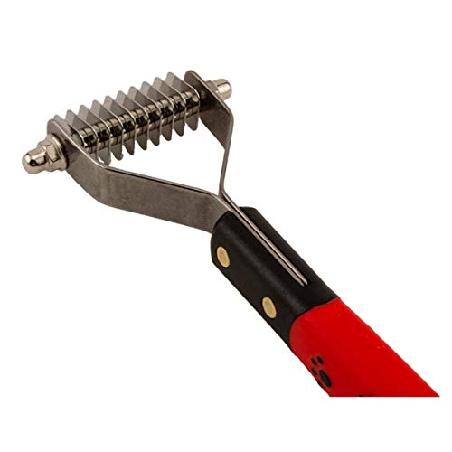 Ryan's Pet Supplies Paw Brothers 10 Blade Medium Dematting Undercoat Rake for Dogs and Cats, Professional Grade, Dog Shedding Brush, Stainless Steel Blades, Rounded Gentle Teeth - size: 10 Blade Medium