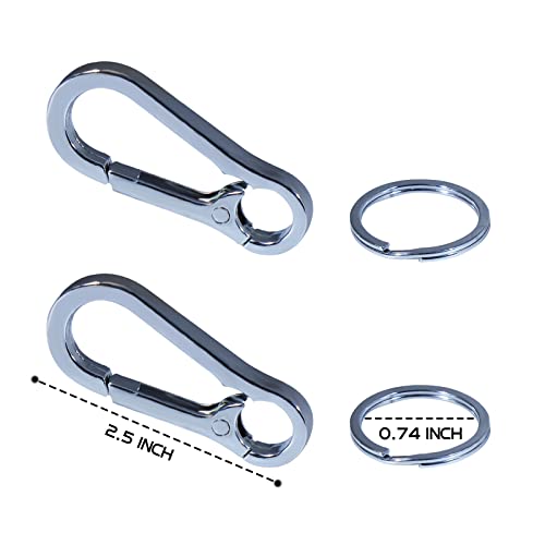 2-Pack Pet Tag Clips, Stainless Steel Dog Tag Quick Clips, Perfect for Dogs/Cats for Collar and Harness