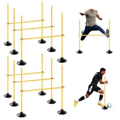 TNZMART 4.9 FT Agility Poles Adjustable Hurdles for Soccer Football Speed Training Equipment Track and Field - style: 6 groups