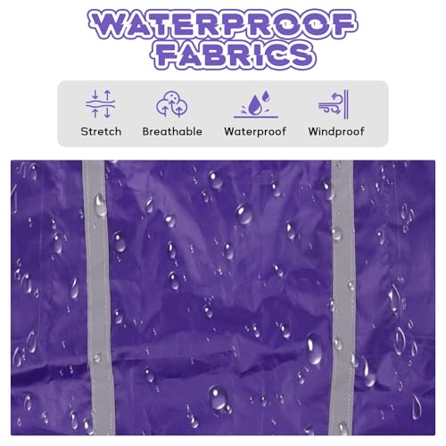 Dog Raincoat with Reflective Strip Hoodie, Waterproof Dog Raincoats, Adjustable Lightweight Hooded Poncho Dog Rain Jacket, Snowproof Windproof Clothes, Raincoats for Small Dogs - color: Purple, size: S
