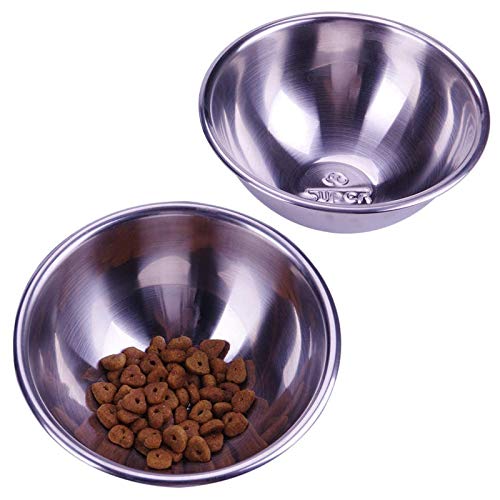 Super Design 2PCS Replacement Stainless Steel Bowls, Match Inner Bowls for Mess Free 15° Slanted Dog Cat Bowl, Tilted Angle Bulldog Bowl Pet Feeder, Non-Skid & Non-Spill, Easier to Reach Food 0.5 Cup - color: Replacement Stainless Steel Bowl / 2 Packs, si