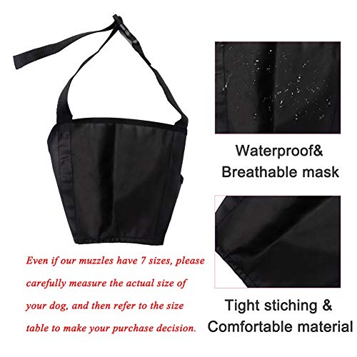 Coppthinktu Dog Muzzle Suit - 7PCS Adjustable Muzzles for Small to Large Dogs, Soft Comfortable Mouth Cover for Long Snout, Controls Biting, Barking & Chewing - color: AA-Black