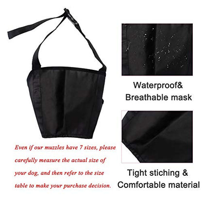 Coppthinktu Dog Muzzle Suit - 7PCS Adjustable Muzzles for Small to Large Dogs, Soft Comfortable Mouth Cover for Long Snout, Controls Biting, Barking & Chewing - color: AA-Black