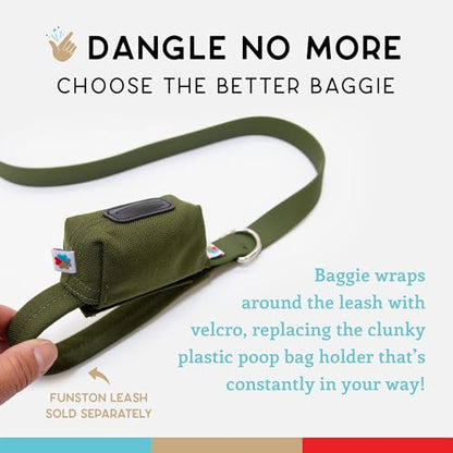 Dog Poop Bag Holder for Leashes, Cat Waste Bag Dispenser, 1000D Nylon, Attach to Cat Leash, Poop Bag Dispenser, Fits Standard Dog Poop Bags - Wildebeest(Olive) - color: Olive