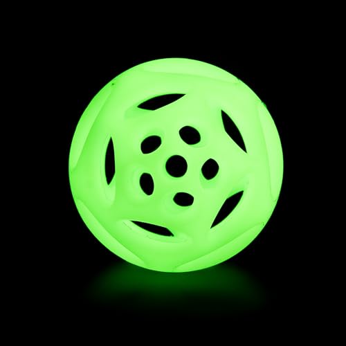 Chew King by Mammoth Glow-in-the-Dark Dog Fetch Balls (2-Pack), Lattice Rubber Fetch Toys for Night Play, High Bounce, Rechargeable Under Any Light, Large 4.5" - color: E) 2-Pack Lattice (4.5" Balls)