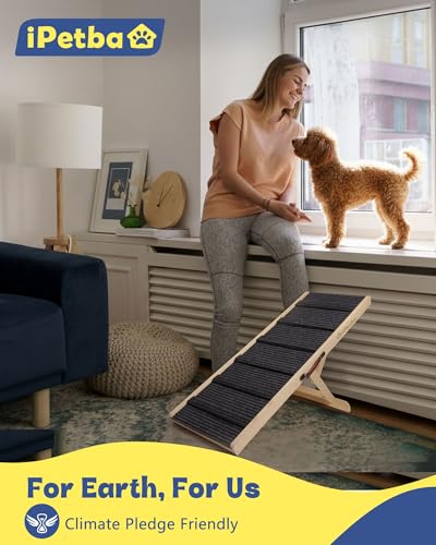 Dog Ramp for Bed & Couch for Small & Medium Dogs - Joint-Friendly, Anti-Slip, Adjustable, Odor-Free, Up to 70 lbs - size: Medium
