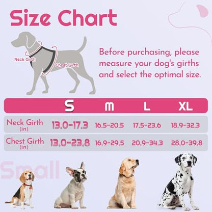 Eagloo Dog Harness Small Sized, Easy Wearing with 3 Buckles, Adjustable No Pull Pet Harness with 2 Rings for Walking, No Chock Reflective Soft Padded Vest with Control Handle, Pink & Black, S - color: Pink & Black, size: Small