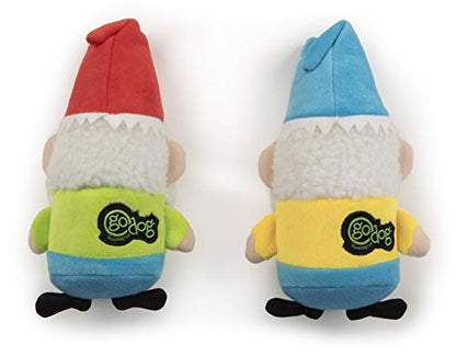 goDog (2 Count) Magical Creatures Garden Gnome Squeaky Plush Dog Toy, Chew Guard Technology - Red/Blue, Small - size: Small, style: Garden Gnomes, 2-Pack