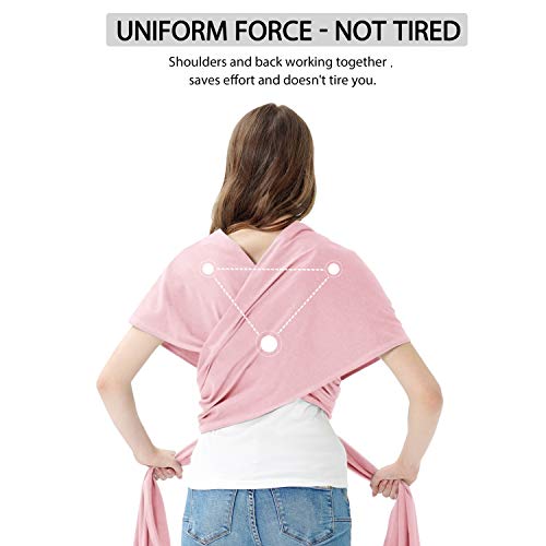 Baby Wraps Carrier, Jeroray Baby Carrier,Hands Free Infant Carrier, Lightweight,Breathable,Softness,Light Pink - color: Light Pink