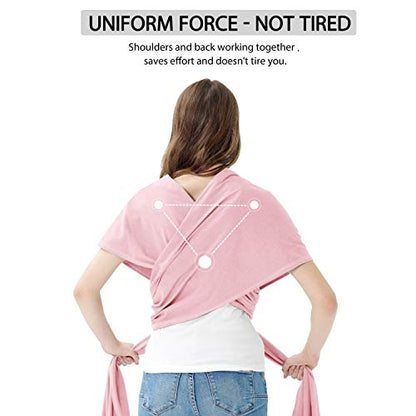 Baby Wraps Carrier, Jeroray Baby Carrier,Hands Free Infant Carrier, Lightweight,Breathable,Softness,Light Pink - color: Light Pink