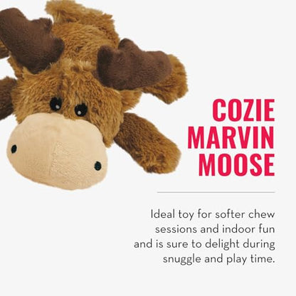 KONG Cozie Marvin Moose & SqueakAir Balls (3 Pack) - Dog Fetch & Chew Toys for Fun - Soft Toy Moose for Indoor Play - Durable Dog Toy Balls for Outdoor Play - for Medium Dogs - size: Medium