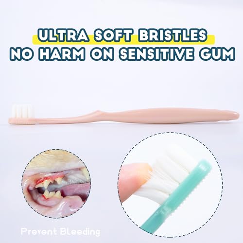 Dog Toothbrush Kit 2 Pack, Ultra Soft Pet Tooth Brush for Medium to Large Dogs & Cats, Animal Teeth Brushing Kit for Easy Dental Cleaning, 2 Pcs, Pink - style: Medium to large dog(2pcs, pink)