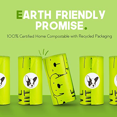 100% Certified Home Compostable Dog Poop Bags - 10% to Charity - ASTM D6400 & EN 13432 Compliant - 120 x Plant Based Compostable Poop Bags (8 Rolls) - size: 1 Count (Pack of 120)