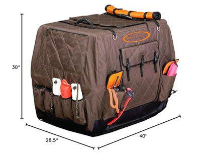 Mud River Dixie Kennel Cover, Brown, Medium - style: Medium (32″ x 23″ x 25″)