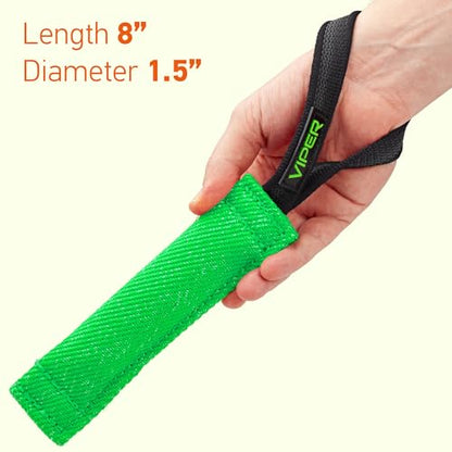 Viper Heavy Duty French Linen Dog Bite Tug Toy - K9 Trainer, Tough and Durable for Dogs Shutzhund IPO K-9 - Green - 12in L x 2in W - color: Green, size: 12in L x 2in W